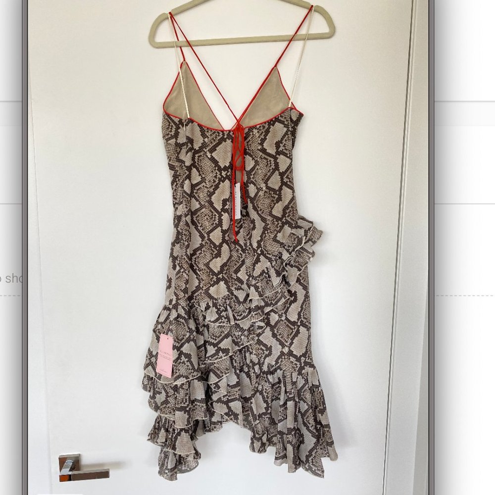 NWT Altuzarra Snake Skin Ruffle dress size 34